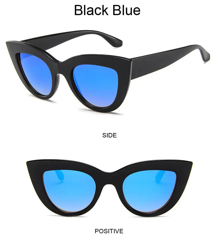 Vintage Cat Eye Sunglasses Woman Brand Designer Retro Sun Glasses Female Fashion Mirror Outdoor Shades Gradient Oculos De Sol