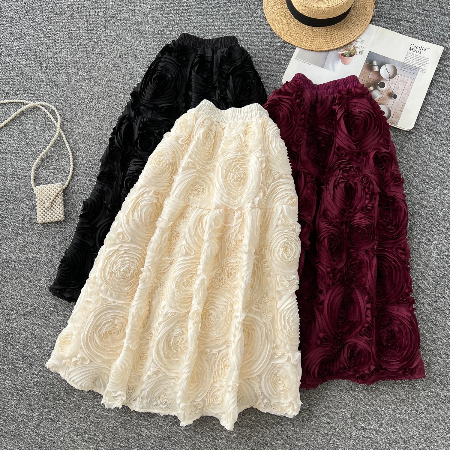 Boutique Wholesale 2025 Spring New Fashionable High Waist Slimming A-line Women's Half Skirt