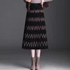 Fashionable Women High Waist Pleated Trumpet Print  Skirt