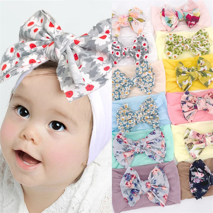 New Baby Products Cute Baby Nylon Traceless Wide Headband Children's Hair Accessories Baby Bows and Headbands Set