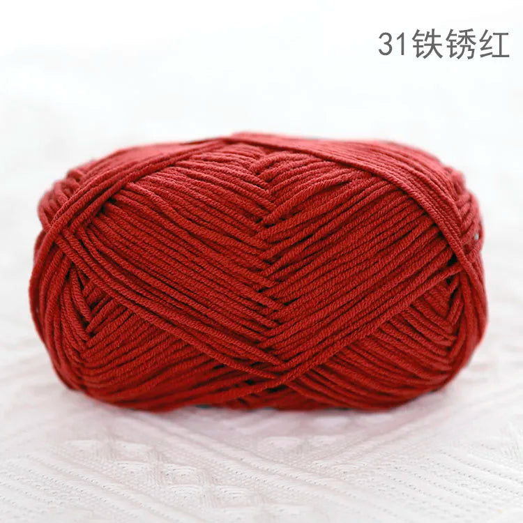 Premium Blended 4 Yarns Anti-Pilling Milk Cotton Baby Crochet Yarn Recycled High Tenacity for Knitting and Weaving