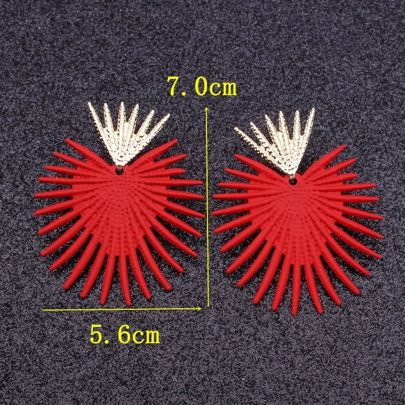Red Statement Drop Earrings – Floral Heart Design for Elegant Occasions