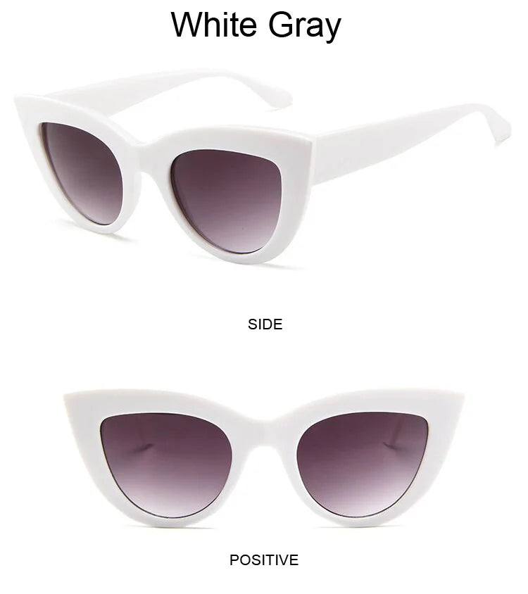 Vintage Cat Eye Sunglasses Woman Brand Designer Retro Sun Glasses Female Fashion Mirror Outdoor Shades Gradient Oculos De Sol