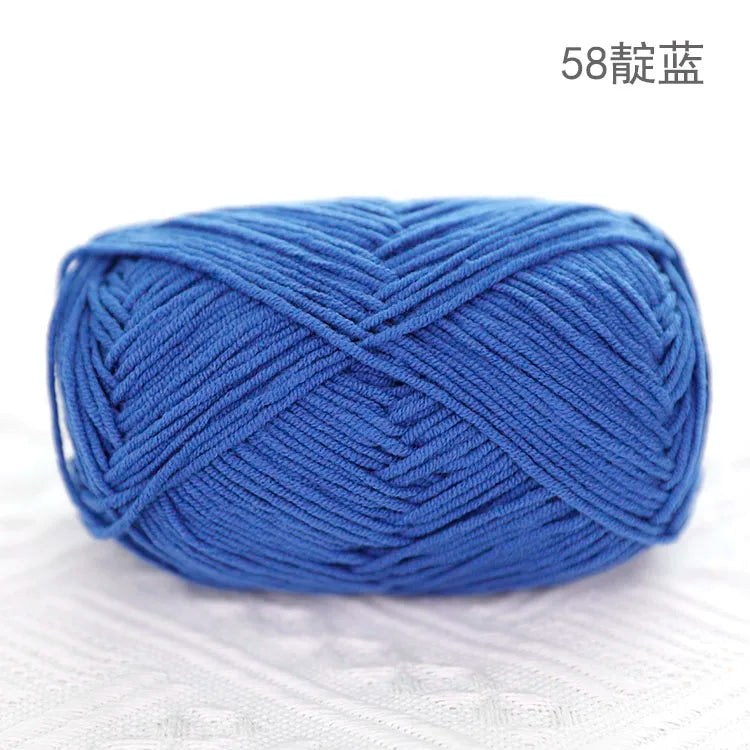Premium Blended 4 Yarns Anti-Pilling Milk Cotton Baby Crochet Yarn Recycled High Tenacity for Knitting and Weaving