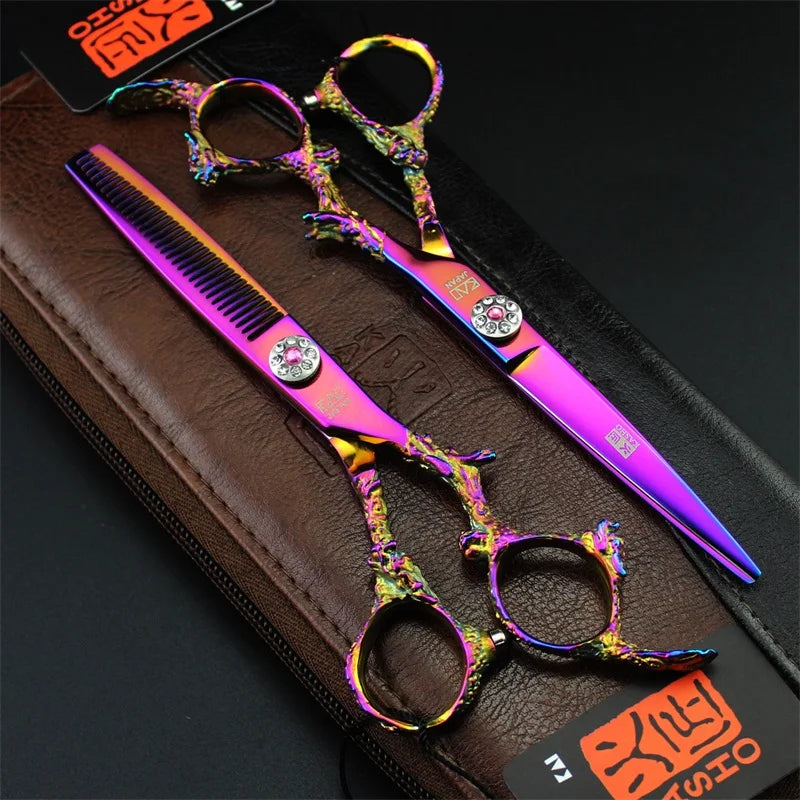 Professional 6 inch scissors Hairdressing scissors Barber scissors Straight Thinning  Hair Cutting Tool