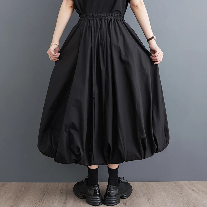 Boutique Wholesale 2025 Summer New Fashion Korean Edition Loose Solid Color Versatile Women's Half Skirt