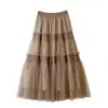 One Size Spring/Summer Vintage Yarn Skirt Cake Skirt Mushroom Edge Large Hem Mesh Skirt