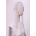 Romantic Trailing Cathedral Wedding Veil One-Layer Pearl Beading Headpiece