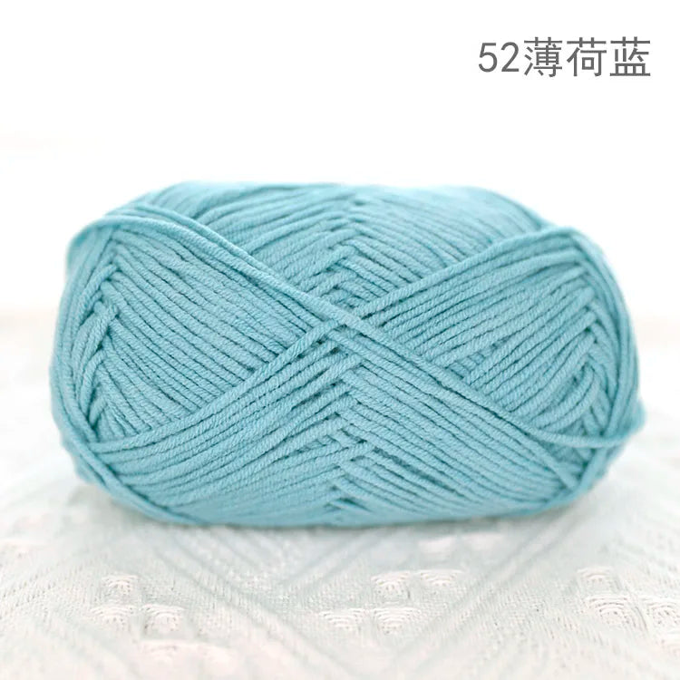 Premium Blended 4 Yarns Anti-Pilling Milk Cotton Baby Crochet Yarn Recycled High Tenacity for Knitting and Weaving