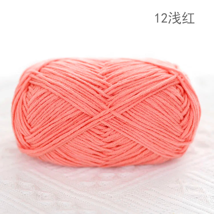 Premium Blended 4 Yarns Anti-Pilling Milk Cotton Baby Crochet Yarn Recycled High Tenacity for Knitting and Weaving