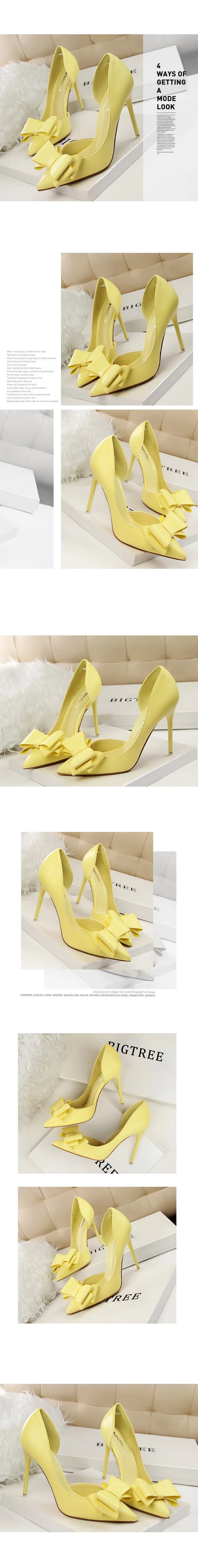 BIGTREE Shoes Bow-knot Woman Pumps Stiletto 10.5 Cm Women Basic Pump Pointed Toe Classic Pumps Sexy High Heels Women Shoes 2025