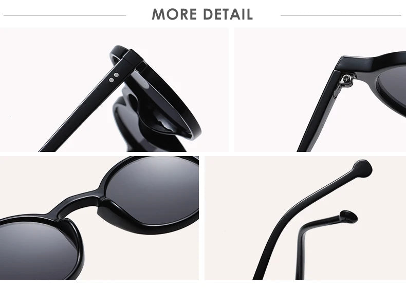 Small Round Sunglasses Women Vintage Brand Designer Brown Sun Glasses Round Frame Rivet Shades Female Ladies UV400