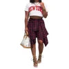 Most Popular Summer Women Irregular Plaid Shirt Skirt Casual Women Short Dress Mini Skirts