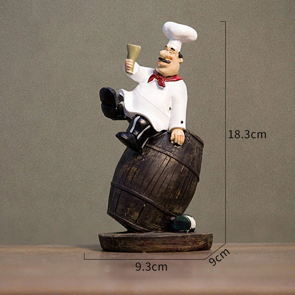 Christmas French Decorative Chef Figurine Ornaments 3D Resin Home Decor for Gourmet Kitchen Decorations Collectible Housewarming