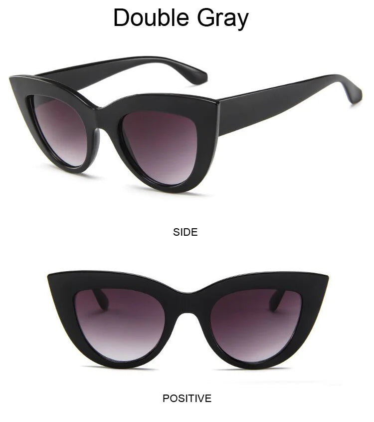 Vintage Cat Eye Sunglasses Woman Brand Designer Retro Sun Glasses Female Fashion Mirror Outdoor Shades Gradient Oculos De Sol