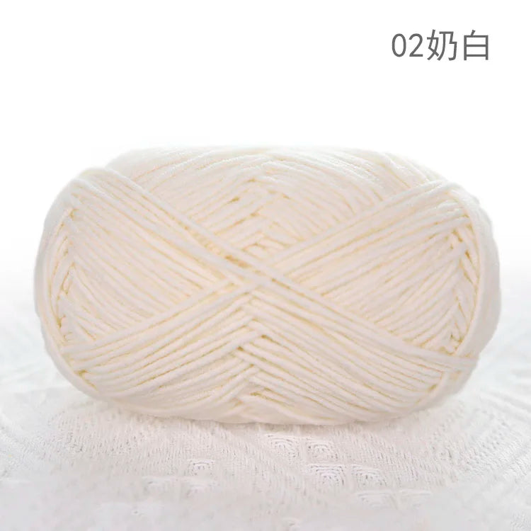 Premium Blended 4 Yarns Anti-Pilling Milk Cotton Baby Crochet Yarn Recycled High Tenacity for Knitting and Weaving