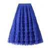 Mesh Cake Half Skirt for Women in Spring and Autumn  New Dress fairy White Gauze Skirt Pleated Long Skirt