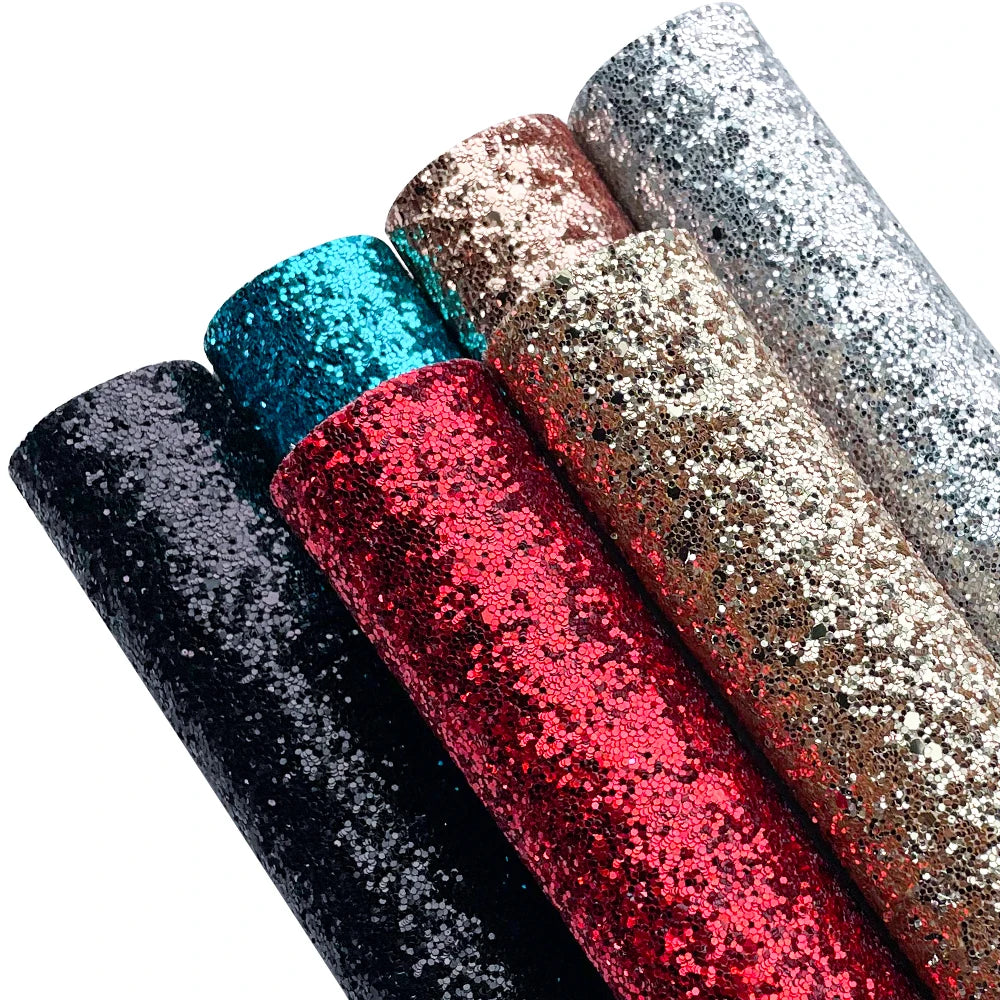 6PCS Glitter Colorful Glitter Artificial Leather Sheet (21 X 30cm) 1 Set Suitable for DIY Stage Decoration Mobile Phone case