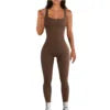KE0101SX 2024 Solid Color Ribbed Backless Summer Bodycon Chic Women Jumpsuits Playsuits Sehe Fashion