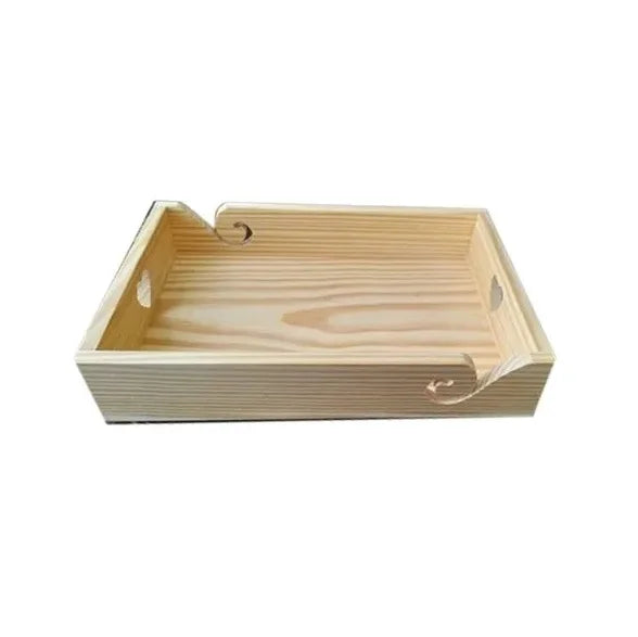 Craft Valley SS Large Eco-Friendly Biodegradable Acacia Wood Serving Tray Custom Design Handles Durable Dishwasher Safe American