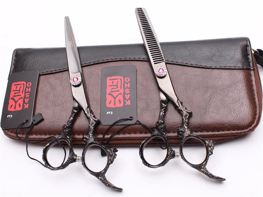 Professional 6 inch scissors Hairdressing scissors Barber scissors Straight Thinning  Hair Cutting Tool