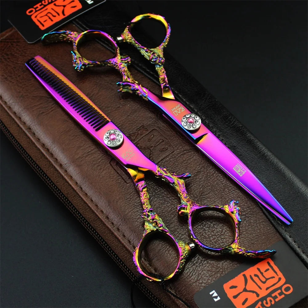 Professional 6 inch scissors Hairdressing scissors Barber scissors Straight Thinning  Hair Cutting Tool