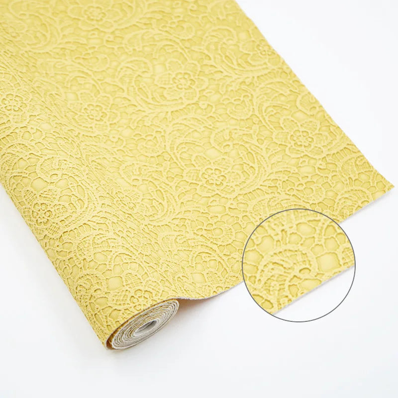 New Solid Lace Embossed PVC Leather Faux Synthetic Leather for Handbags