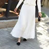 High Quality Women Lady Pleated With Lining Long Skirt Dress New Arrival Elastic Waist Summer Spring Sraight Maxi Skirt