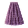 Mesh Cake Half Skirt for Women in Spring and Autumn  New Dress fairy White Gauze Skirt Pleated Long Skirt