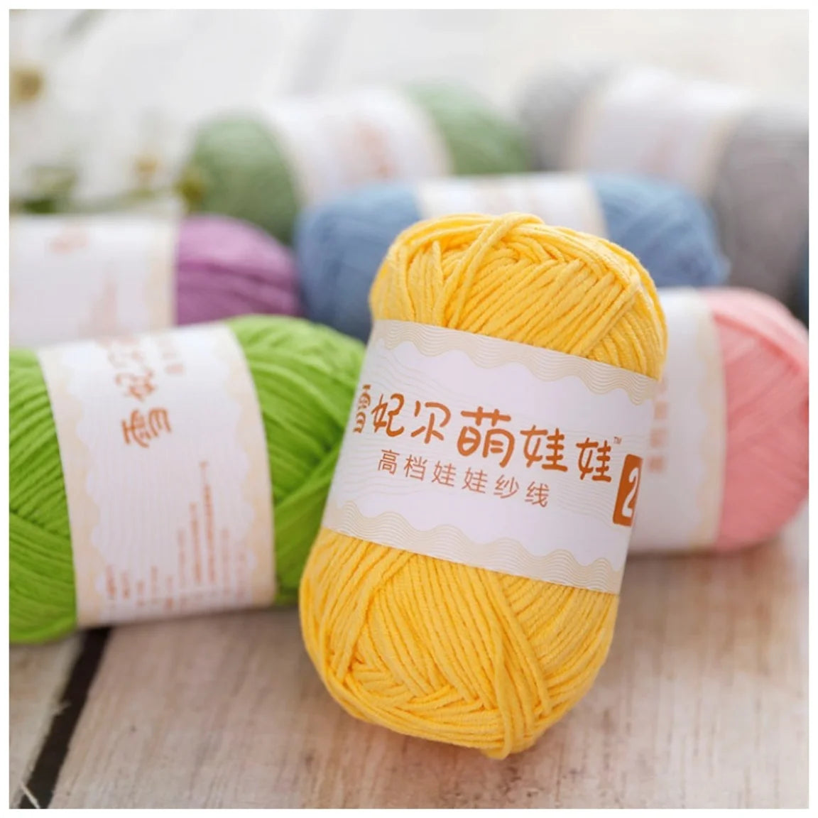 Premium Blended 4 Yarns Anti-Pilling Milk Cotton Baby Crochet Yarn Recycled High Tenacity for Knitting and Weaving