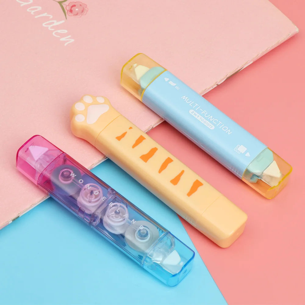 3 Type Creative Double Sided Adhesive Dots Stick Roller Glue Tape Dispenser Sticks Adhesive Cutter Stationery Office Supply