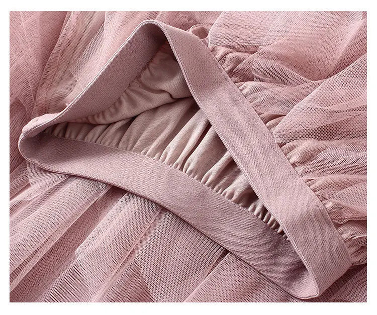 Waist 60-80cm Length 86cm Women Ruffle Skirt Many Layers pink Black Pleated Long Skirt Vintage High Waisted a Line Satin Skirts