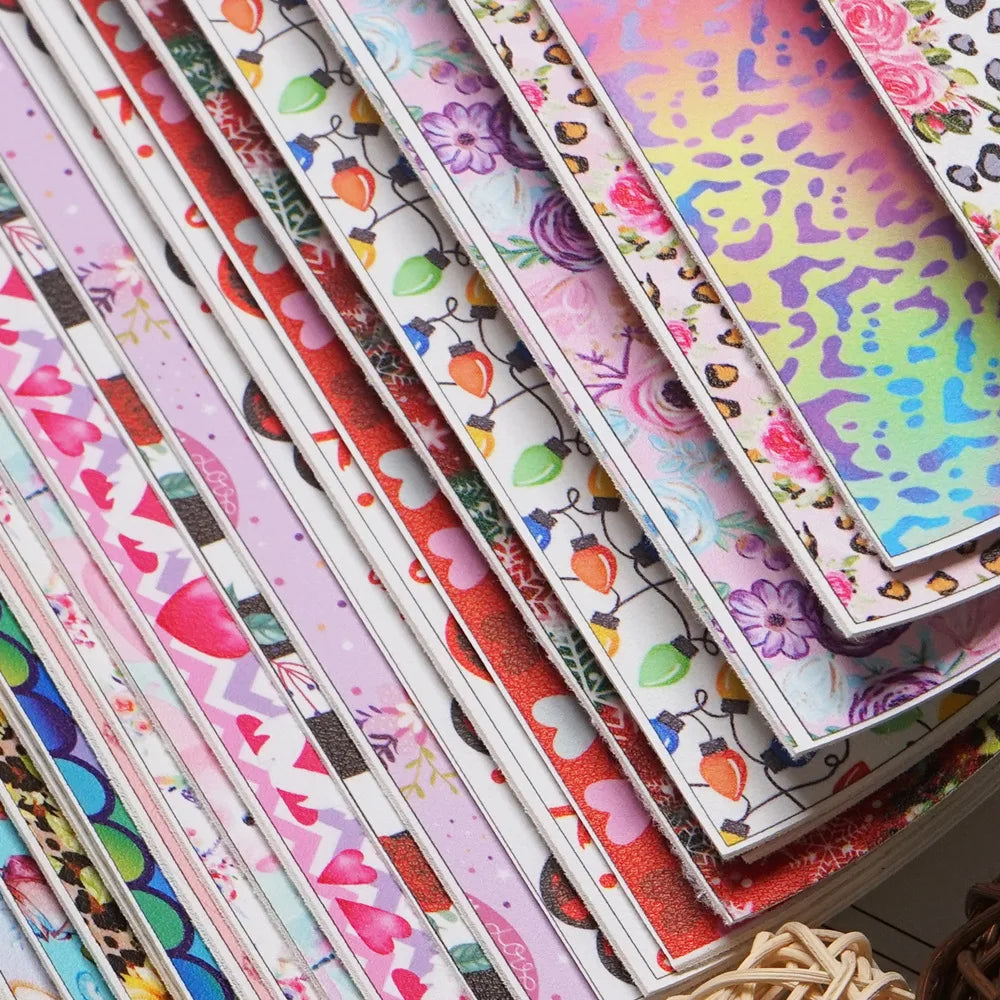 136cm*30cm Professional Custom Cute Cartoon Pattern Litchi Faux Synthetic Leather Fabric for Bag Shoes