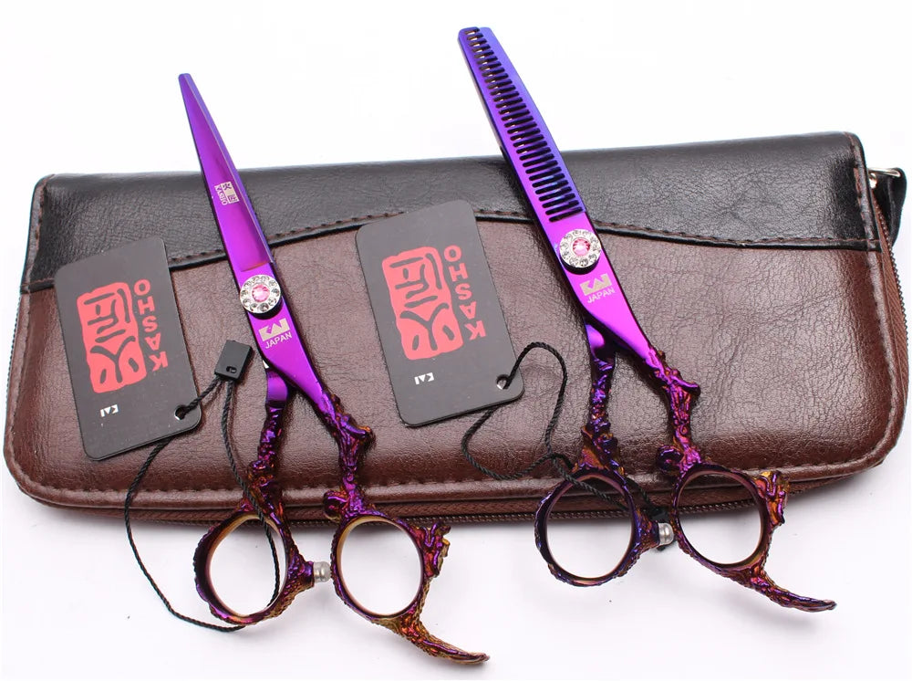 Professional 6 inch scissors Hairdressing scissors Barber scissors Straight Thinning  Hair Cutting Tool