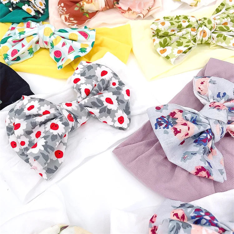 New Baby Products Cute Baby Nylon Traceless Wide Headband Children's Hair Accessories Baby Bows and Headbands Set