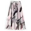 YiXin S-3XL Womens Skirts Printed Chiffon Fashion a Line High Waisted Floral Skirt Wholesale Long Skirts