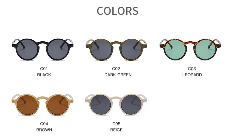 Small Round Sunglasses Women Vintage Brand Designer Brown Sun Glasses Round Frame Rivet Shades Female Ladies UV400