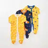 Made-to-Order Sustainable Fashion Baby Boy and Girl 100% Cotton Long-sleeve Footed Random Print 3 Sets Jumpsuit