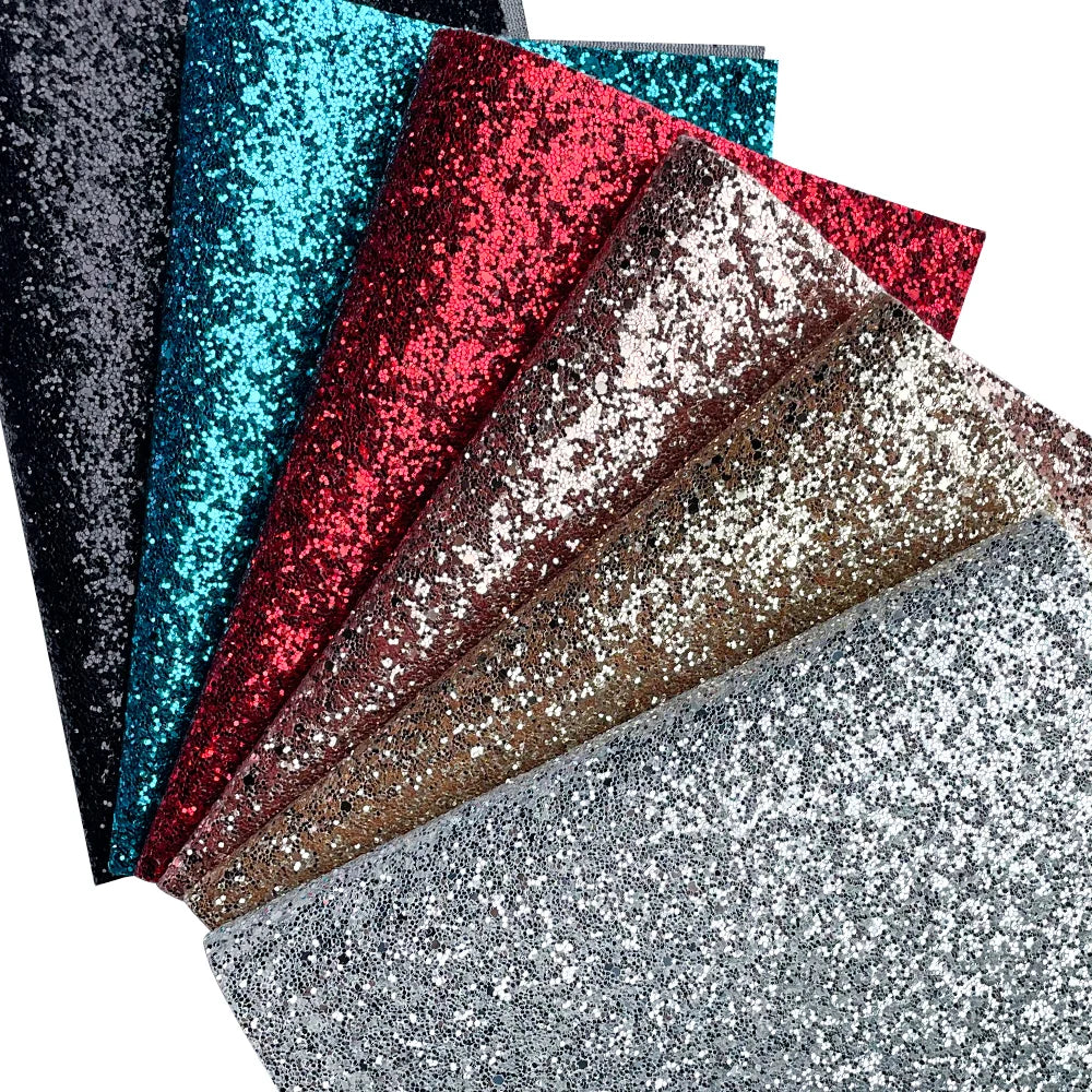6PCS Glitter Colorful Glitter Artificial Leather Sheet (21 X 30cm) 1 Set Suitable for DIY Stage Decoration Mobile Phone case