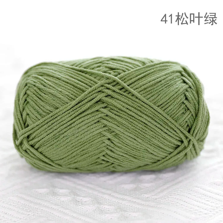 Premium Blended 4 Yarns Anti-Pilling Milk Cotton Baby Crochet Yarn Recycled High Tenacity for Knitting and Weaving