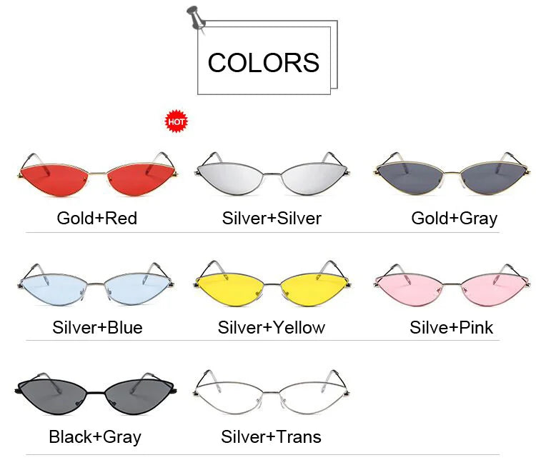 Cute Sexy Cat Eye Sunglasses Woman Retro Small Black Red Pink Cateye Sun Glasses Female Vintage Shades For Woman