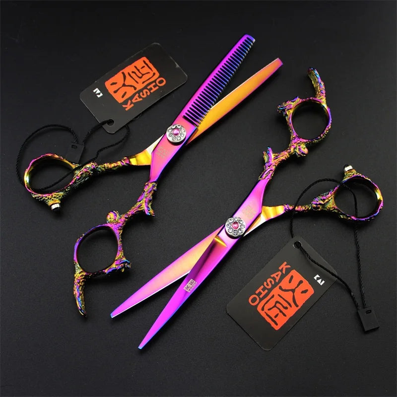 Professional 6 inch scissors Hairdressing scissors Barber scissors Straight Thinning  Hair Cutting Tool