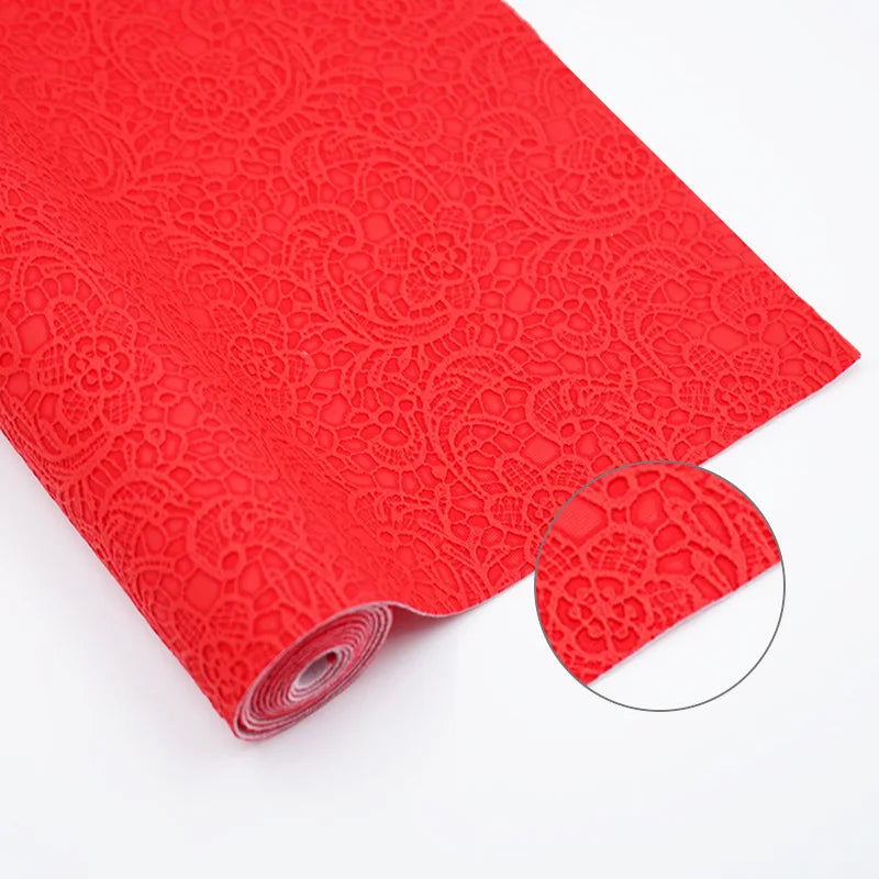 New Solid Lace Embossed PVC Leather Faux Synthetic Leather for Handbags