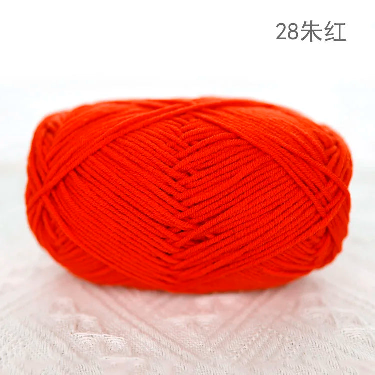 Premium Blended 4 Yarns Anti-Pilling Milk Cotton Baby Crochet Yarn Recycled High Tenacity for Knitting and Weaving