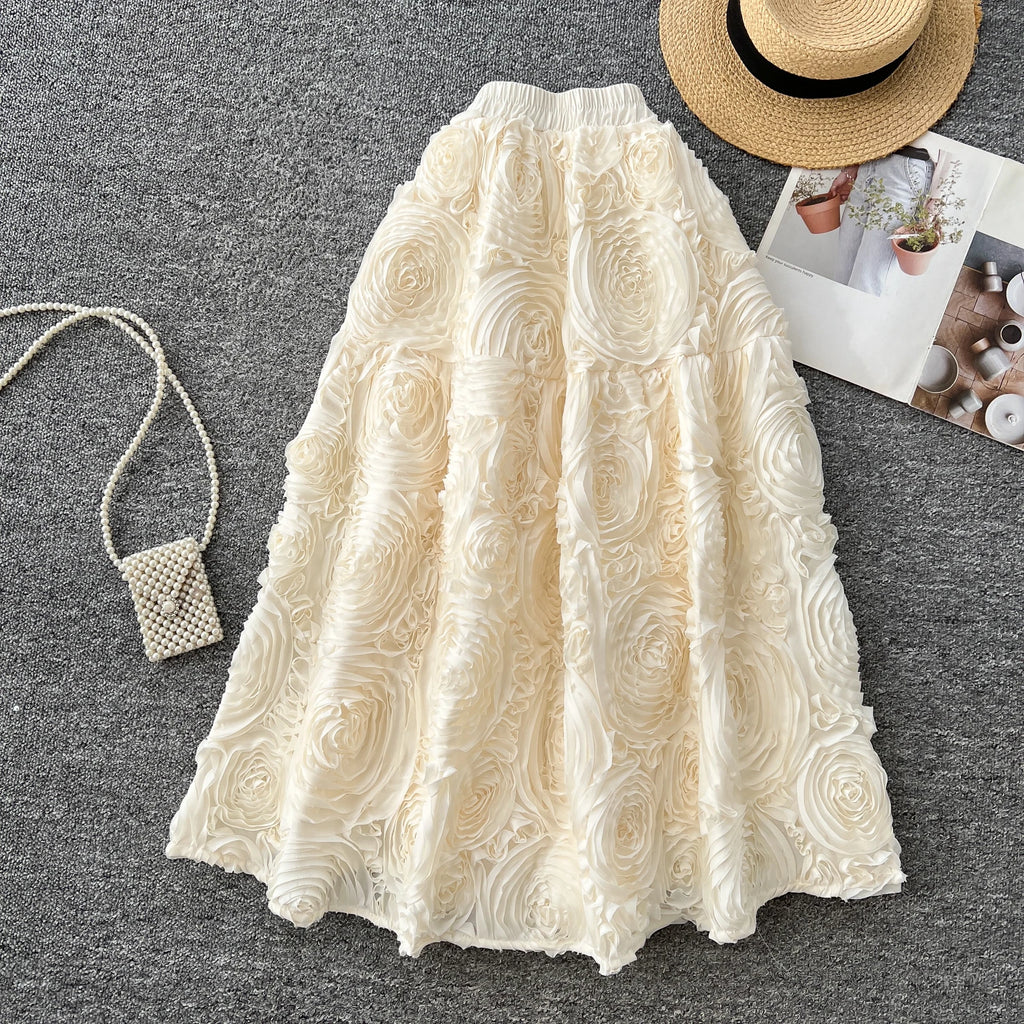 Boutique Wholesale 2025 Spring New Fashionable High Waist Slimming A-line Women's Half Skirt