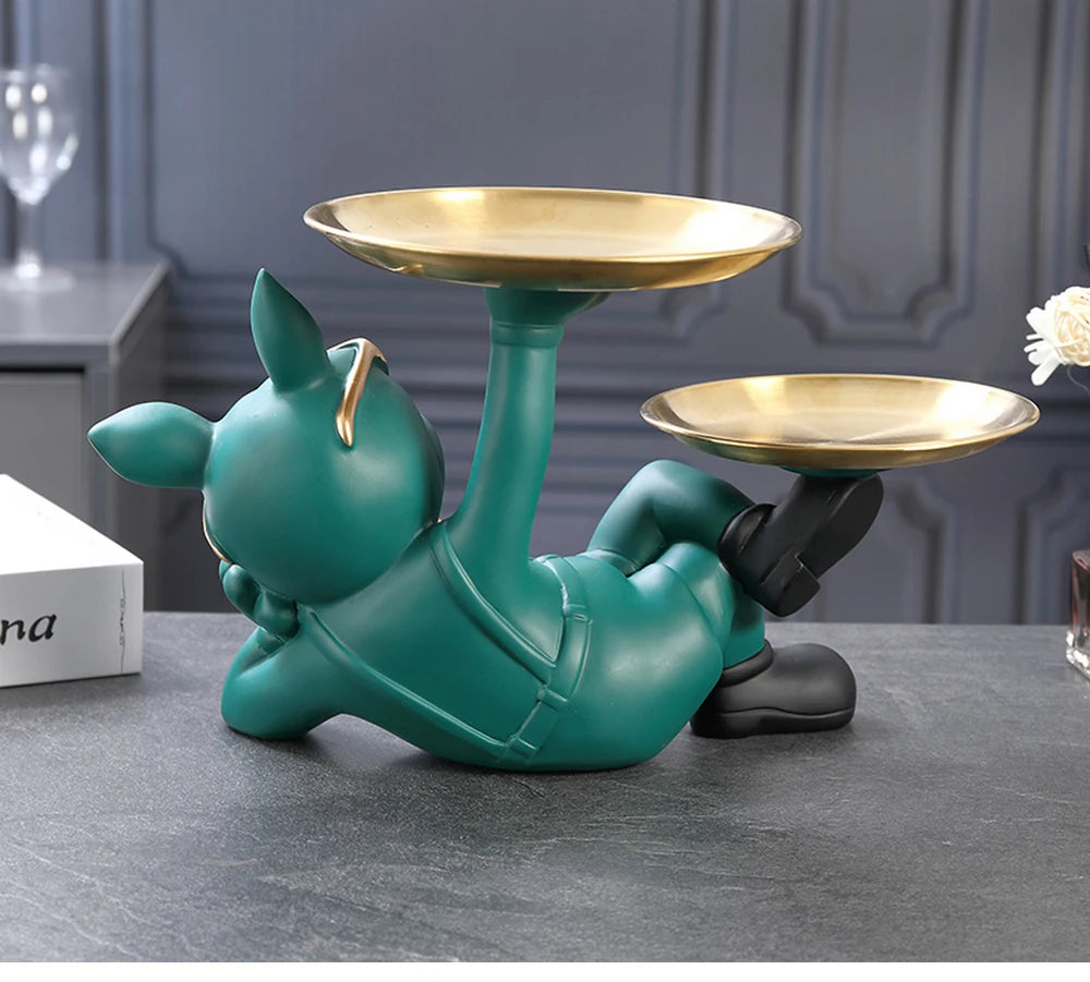 Bulldog Animal Figurines Cool Dog Statue Sculpture Living  Study Room Bedroom Decor Home Interior Decoration Accessories