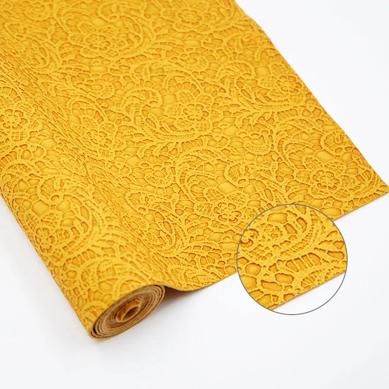 New Solid Lace Embossed PVC Leather Faux Synthetic Leather for Handbags