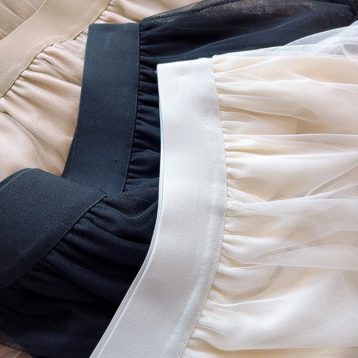 One Size Spring/Summer Vintage Yarn Skirt Cake Skirt Mushroom Edge Large Hem Mesh Skirt