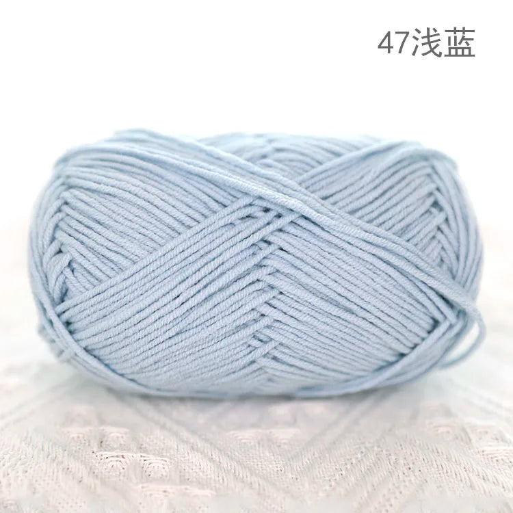 Premium Blended 4 Yarns Anti-Pilling Milk Cotton Baby Crochet Yarn Recycled High Tenacity for Knitting and Weaving