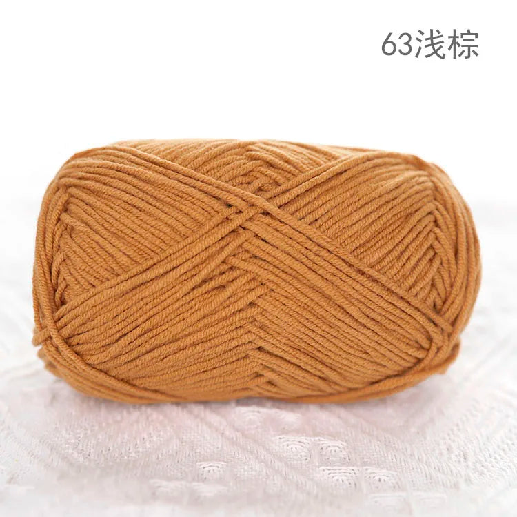 Premium Blended 4 Yarns Anti-Pilling Milk Cotton Baby Crochet Yarn Recycled High Tenacity for Knitting and Weaving